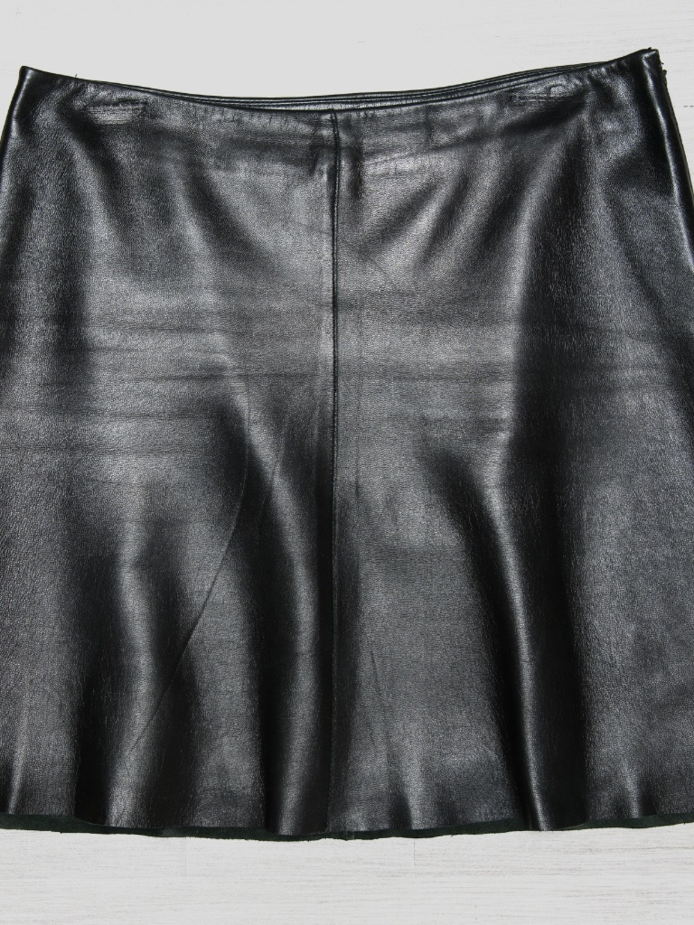 Vintage Andrew Marc black leather skirt